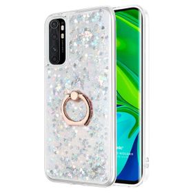 Microsonic Xiaomi Mi Note 10 Lite Glitter Liquid Holder Gümüş Cep Telefonu Kılıfı
