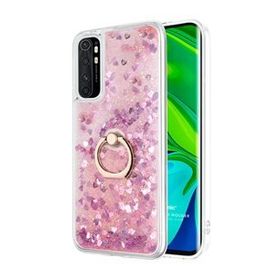 Microsonic Xiaomi Mi Note 10 Lite Glitter Liquid Holder Pembe Cep Telefonu Kılıfı