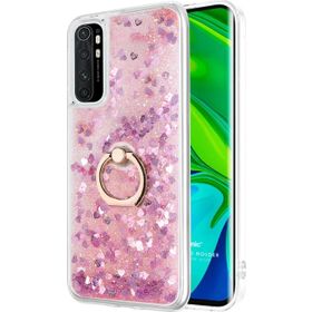 Microsonic Xiaomi Mi Note 10 Lite Glitter Liquid Holder Pembe Cep Telefonu Kılıfı