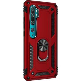 Microsonic Xiaomi Mi Note 10 Pro Military Ring Holder Kırmızı Cep Telefonu Kılıfı