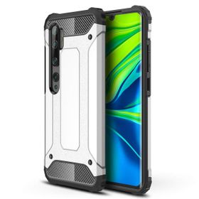 Microsonic Xiaomi Mi Note 10 Pro Rugged Armor Gümüş Cep Telefonu Kılıfı