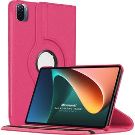 Microsonic Xiaomi Mi Pad 5 360 Dönerli Stand Deri Pembe Kılıf