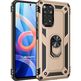 Microsonic Xiaomi Note 11S Military Ring Holder Gold Cep Telefonu Kılıfı