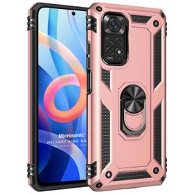 Microsonic Xiaomi Note 11S Military Ring Holder Rose Gold Cep Telefonu Kılıfı