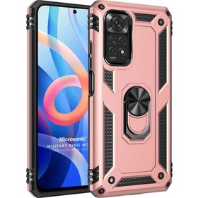 Microsonic Xiaomi Note 11S Military Ring Holder Rose Gold Cep Telefonu Kılıfı