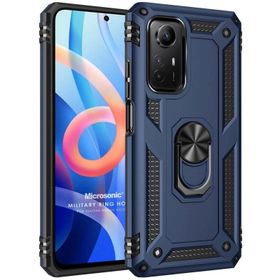 Microsonic Xiaomi Note 12S Military Ring Holder Siyah Kılıf