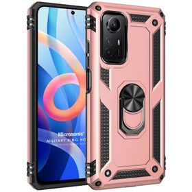 Microsonic Xiaomi Note 12S Military Ring Holder Siyah Kılıf