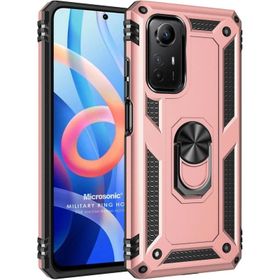 Microsonic Xiaomi Note 12S Military Ring Holder Siyah Kılıf