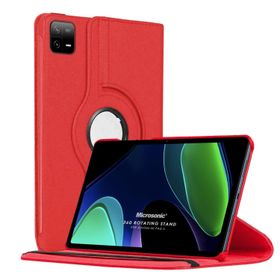 Microsonic Xiaomi Pad 6 360 Rotating Stand Deri Kırmızı Kılıf