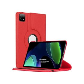 Microsonic Xiaomi Pad 6 360 Rotating Stand Deri Kırmızı Kılıf