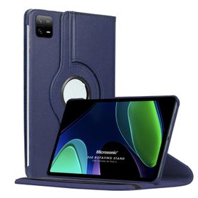 Microsonic Xiaomi Pad 6 360 Rotating Stand Deri Lacivert Kılıf