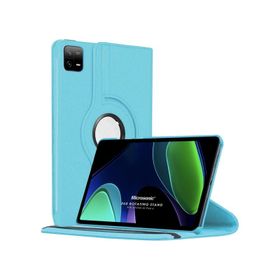 Microsonic Xiaomi Pad 6 360 Rotating Stand Deri Mavi Kılıf