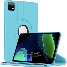 Microsonic Xiaomi Pad 6 360 Rotating Stand Deri Mavi Kılıf