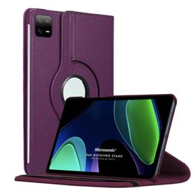 Microsonic Xiaomi Pad 6 360 Rotating Stand Deri Mor Kılıf