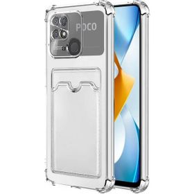 Microsonic Xiaomi Poco C40 Card Slot Shock Şeffaf Cep Telefonu Kılıfı