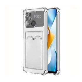 Microsonic Xiaomi Poco C40 Card Slot Shock Şeffaf Cep Telefonu Kılıfı