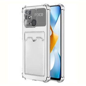 Microsonic Xiaomi Poco C40 Card Slot Shock Şeffaf Cep Telefonu Kılıfı