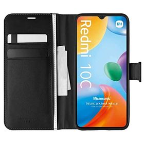 Microsonic Xiaomi Poco C40 Delux Leather Wallet Siyah Siyah Kılıf