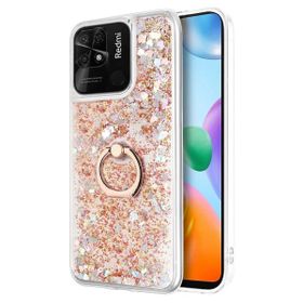 Microsonic Xiaomi Poco C40 Glitter Liquid Holder Gold Cep Telefonu Kılıfı