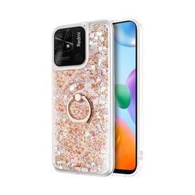 Microsonic Xiaomi Poco C40 Glitter Liquid Holder Gold Cep Telefonu Kılıfı
