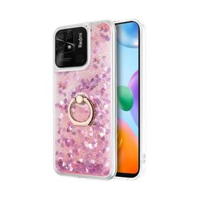 Microsonic Xiaomi Poco C40 Glitter Liquid Holder Pembe Kılıf