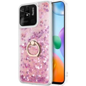 Microsonic Xiaomi Poco C40 Glitter Liquid Holder Pembe Kılıf
