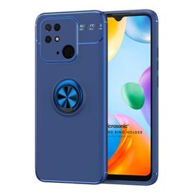 Microsonic Xiaomi Poco C40 Kickstand Ring Holder Lacivert Kılıf