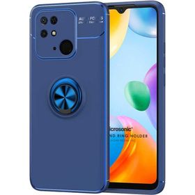 Microsonic Xiaomi Poco C40 Kickstand Ring Holder Lacivert Kılıf