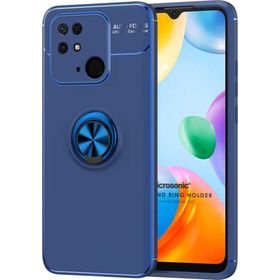 Microsonic Xiaomi Poco C40 Kickstand Ring Holder Lacivert Kılıf