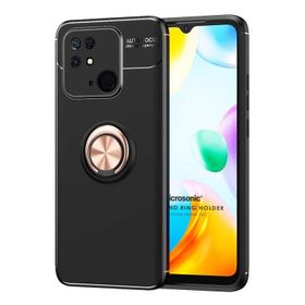 Microsonic Xiaomi Poco C40 Kickstand Ring Holder Rose Siyah Kılıf