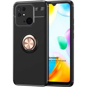 Microsonic Xiaomi Poco C40 Kickstand Ring Holder Rose Siyah Kılıf