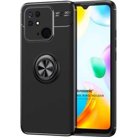 Microsonic Xiaomi Poco C40 Kickstand Ring Holder Siyah Kılıf