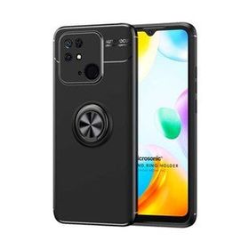 Microsonic Xiaomi Poco C40 Kickstand Ring Holder Siyah Kılıf