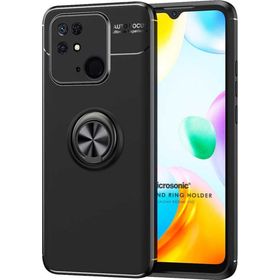 Microsonic Xiaomi Poco C40 Kickstand Ring Holder Siyah Kılıf