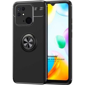 Microsonic Xiaomi Poco C40 Kickstand Ring Holder Siyah Kılıf