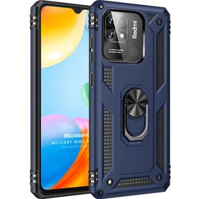 Microsonic Xiaomi Poco C40 Military Ring Holder Lacivert Kılıf