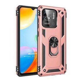 Microsonic Xiaomi Poco C40 Military Ring Holder Rose Gold Kılıf