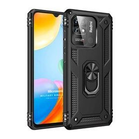 Microsonic Xiaomi Poco C40 Military Ring Holder Siyah Kılıf