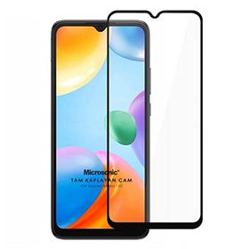 Microsonic Xiaomi Poco C40 Tam Kaplayan Temperli Siyah Cam Ekran Koruyucu