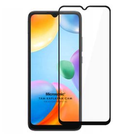 Microsonic Xiaomi Poco C40 Tam Kaplayan Temperli Siyah Cam Ekran Koruyucu