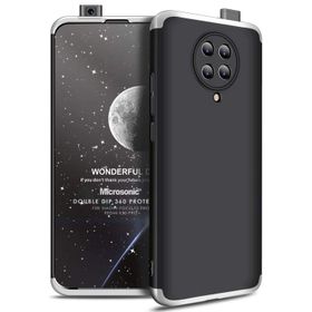 Microsonic Xiaomi Poco F2 Pro Double Dip 360 Protective Siyah Gri Kılıf