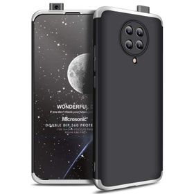 Microsonic Xiaomi Poco F2 Pro Double Dip 360 Protective Siyah Gri Kılıf