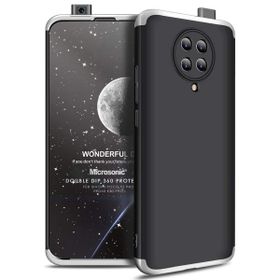 Microsonic Xiaomi Poco F2 Pro Double Dip 360 Protective Siyah Gri Kılıf