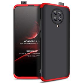 Microsonic Xiaomi Poco F2 Pro Double Dip 360 Protective Siyah Kırmızı Kılıf