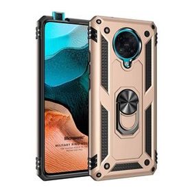 Microsonic Xiaomi Poco F2 Pro Military Ring Holder Gold Kılıf