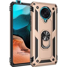 Microsonic Xiaomi Poco F2 Pro Military Ring Holder Gold Kılıf