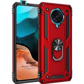 Microsonic Xiaomi Poco F2 Pro Military Ring Holder Kırmızı Kılıf