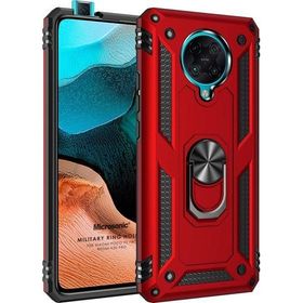 Microsonic Xiaomi Poco F2 Pro Military Ring Holder Kırmızı Kılıf