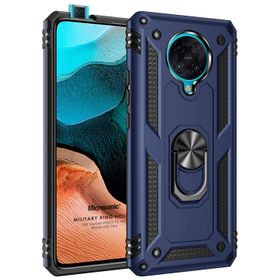 Microsonic Xiaomi Poco F2 Pro Military Ring Holder Lacivert Kılıf