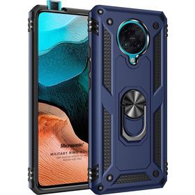 Microsonic Xiaomi Poco F2 Pro Military Ring Holder Lacivert Kılıf